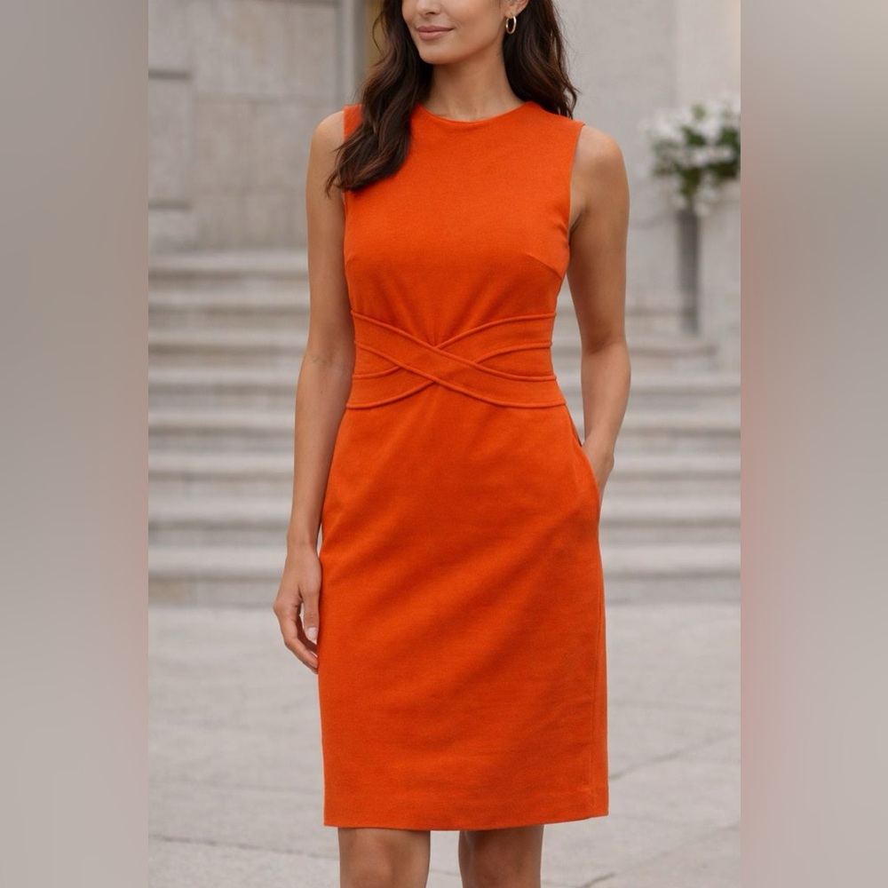 Diane Von Furstenberg Vibrant Orange Backless Dress